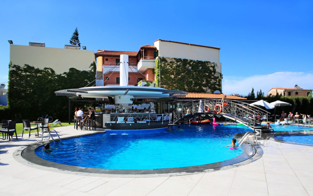 Apartment complex in the centre of the village, close to a sandy beach.